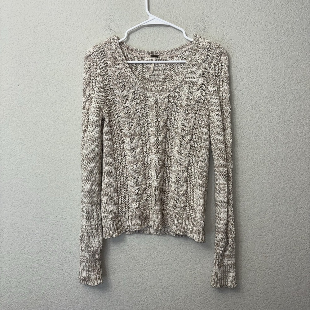 Free People Pegasus West End Pull-Over Knit Sweater Women's Size Small S Cream